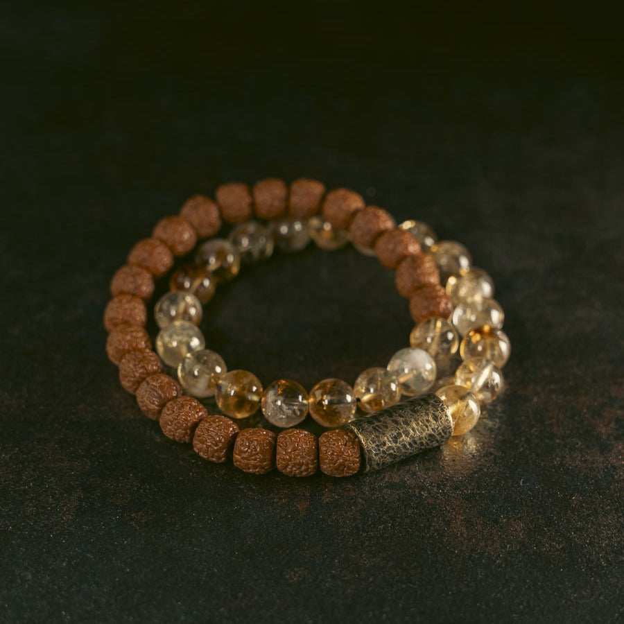 Kalyana Aura Citrine Sandalwood Crystal Bracelet Women