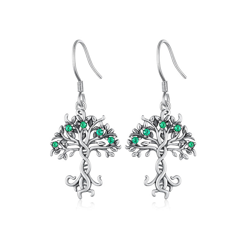 Kalyana Aura Sterling Silver Tree of Life Earrings Women