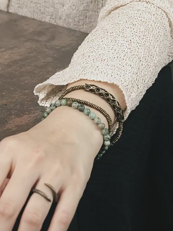 Kalyana Aura Vintage Turquoise Brass Bracelet